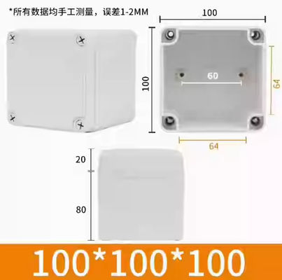 Capo trasparente ABS materiale PC box elettrico impermeabile 100*100*100mm con viti di plastica