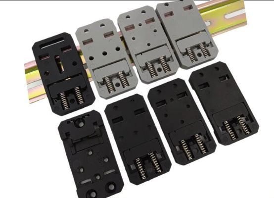 35mm Largo 67.5mm Lungo Nylon PA66 DIN Rail Clips Mount Holder A-35-2 In Nero e Grigio
